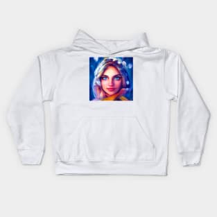The mystery girl with blue eyes Kids Hoodie